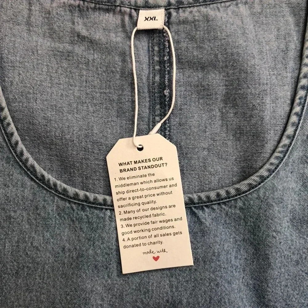 NWT Denim Romper. Size XXL - Picture 3 of 5